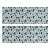 Kitchen Rugs Sets Of 2,Light Blue Christmas Tree Pattern Anti Fatigue Kitchen Mat Rugs Non Slip Washable,Decorative Kitchen Floor Mats for Kitchen,Sink,Laundry,17"X47"