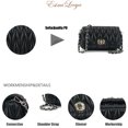 thumbnail image 7 of PORT&LOTUS Black Quilted Shoulder Purses for Women Trendy with Silver Chain Strap Black Small Crossbody Bags with Woven Hand Carry Strap Clutch Purses for Women Going Out Bags Evening Handbag, 7 of 7