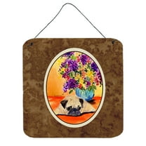 Carolines Treasures SS8294DS66 Pug Aluminum Metal Wall or Door Hanging Prints, 6 x 6", Multicolor