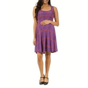 Women's Maternity Abstract Blue&Orange Printed Tank Dress