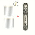 thumbnail image 2 of HLONK 1pc Vintage Embossed Alloy Needle Case With 12/24pcs Side Threading Blind Needles Set  Sewing Needle Storage Container  Elegant Craftsmanship, 2 of 6