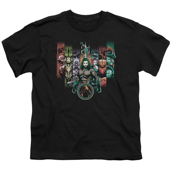 Aquaman Movie - Unite The Kingdoms - Youth Short Sleeve Shirt - Medium