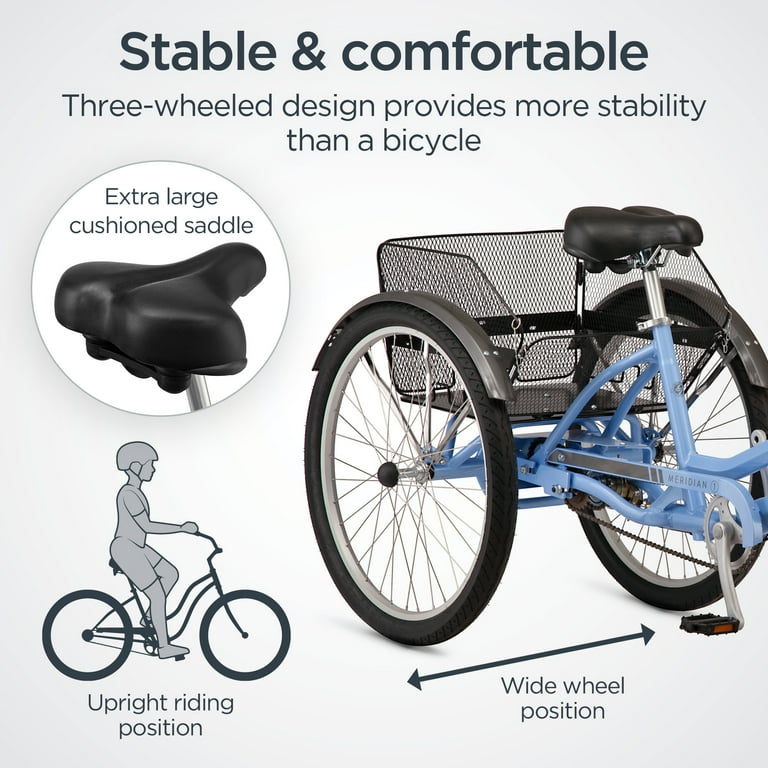 Schwinn Meridian Adult Tricycle, 1-Speed, 26-Inch Three Wheeler