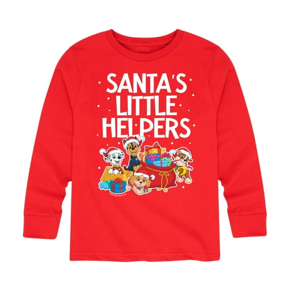 Paw Patrol - Santas Little Helpers - Toddler And Youth Long Sleeve Graphic T-Shirt