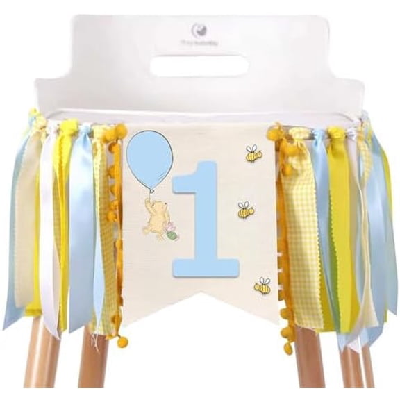 Winnie One High Chair Banner for 1st Birthday Decorations Baby Boys Classic Winnie Banner for First Birthday Decorations$$Electronics Accessories