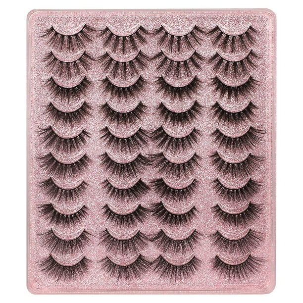 20 Pairs Of Imitation Mink False Eyelashes Thick Eyelashes 3d False Eyelashes