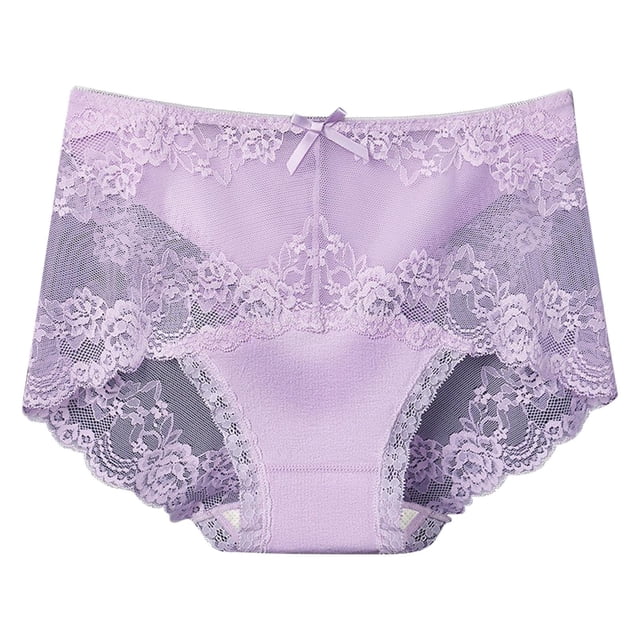 Womens Underwear Lace Safety Pants Mid Waist Solid Breathable