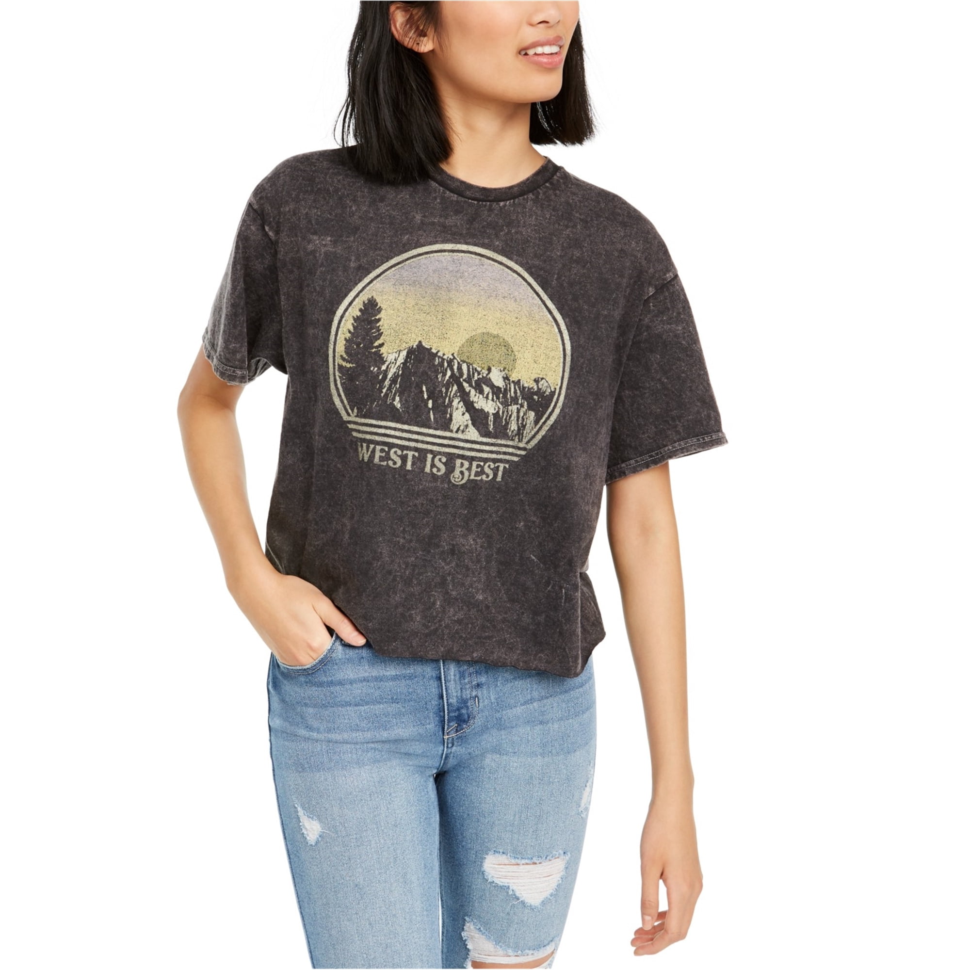 Junk Food T-Shirt Graphique pour Femmes West Is Best, Noir, Moyen