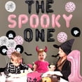thumbnail image 4 of Halloween Decoration for a Girl's 1st Birthday, Pink and Black Balloons, Ghost 1st Birthday Banner, Bat Spider Aluminum Balloon No.1 Girl, 4 of 6