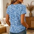 thumbnail image 5 of Sewkxo Womens Summer Tops Short Sleeve Basic Casual V Neck T Shirts Trendy Fashion 2026 Top,Blue M, 5 of 5