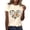 Z33-Beige, variant on Women Graphic T-Shirt, Ladies Crew Neck Blouse, Tiny Ghost Skull Print Autumn Daily Wear