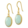 thumbnail image 2 of Sterling Silver Gold-plated Polished Oval Amazonite Dangle Earrings, 2 of 3