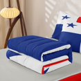 thumbnail image 6 of Manfei Panama Flag Zipper Queen Comforter Set with Fitted Sheet and 2 Pillowcases,Patriotic Theme Art Zipper Bedding Set,Red Blue White,Light Gray Reversible,4pcs, 6 of 8
