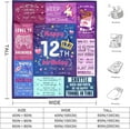 thumbnail image 5 of 12 Year Old Girl Gift Ideas Blankets 50x60 Inches, Birthday Gifts for 12 Year Old Girls, 12th Birthday Decorations for Girls Throw Blanket, 5 of 7