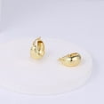 thumbnail image 6 of 14K Gold Plated Chunky Small Hoop Earrings for Women, Hypoallergenic Thick Huggie Jewelry Gift for Mom, 6 of 7