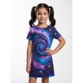 thumbnail image 4 of Girls Breathable Trendy Short Sleeve Summer Dress Comfort-Fit Crewneck Casual Dress for Big Girls Age 6-13, 4 of 6