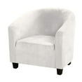thumbnail image 7 of 2 Pack Club Chair Cover Velvet Stretch Tub Chair Slipcover Spandex Soft Armchair Sofa Cover Furniture Protector for Living Room Bar Cafe Hotel (White), 7 of 7