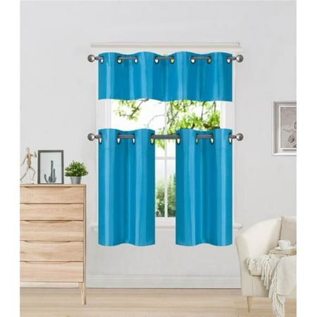 3 Piece K9 Turquoise Blackout Bronze Grommest Kitchen Bathroom