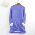 thumbnail image 4 of LEAVINGSUO Winter Clothes Woman Fashion Women's Comfortable Large Loose Raglan Top Thickened and Velvet Lamb Wool Warm Underlay, 4 of 4