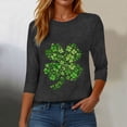 thumbnail image 5 of felwors St Patricks Day Shirt Women 2025 Casual Plus Size 3/4 Sleeve Irish Clover Shirts Funny Saint Patrick's Tunic Tops (Grey, XXL), 5 of 8