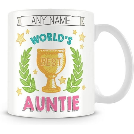 

Auntie Mug - Worlds Best Personalised Cup Gift - Customise with Name