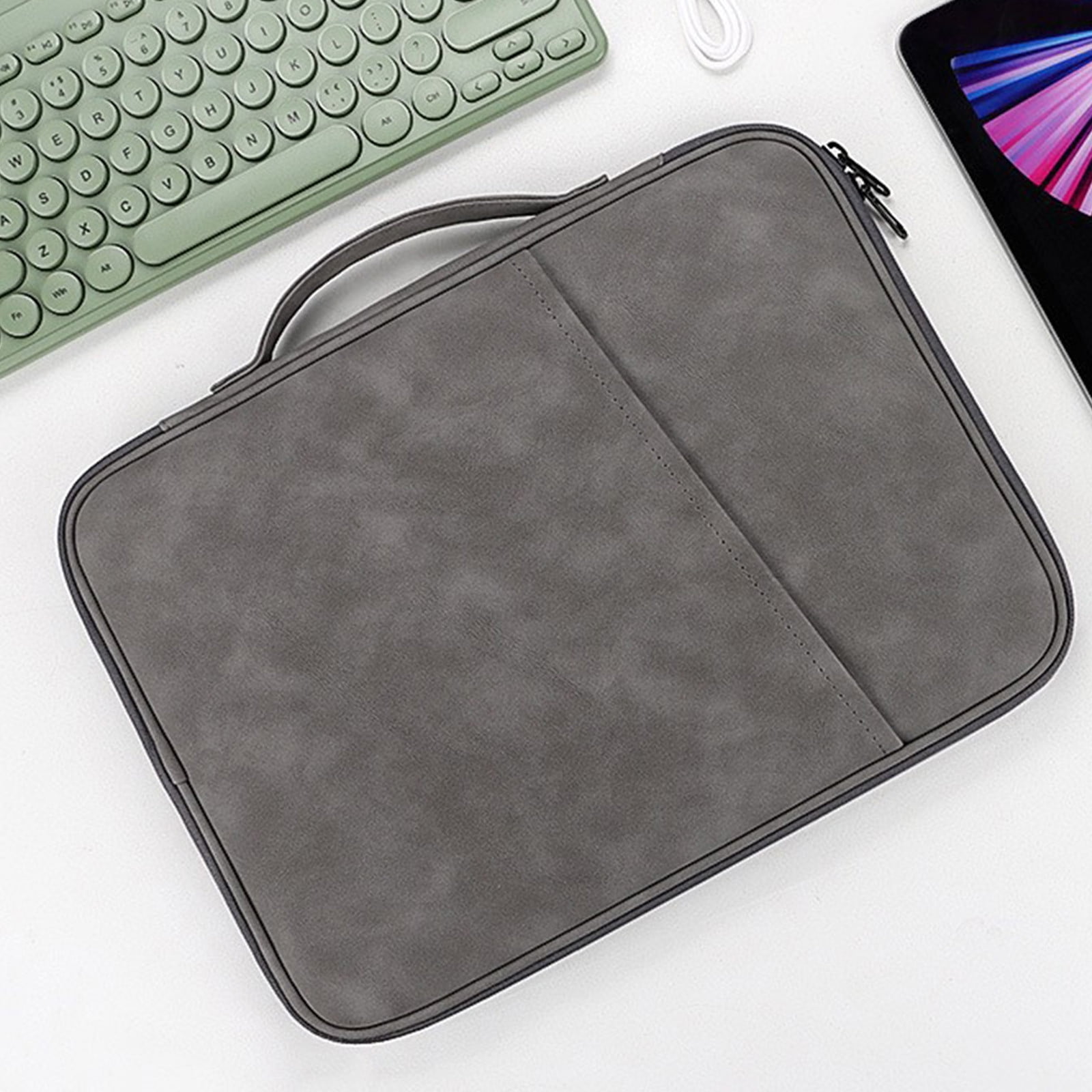 Hiroekza Universal Tablet Sleeve Case for 10.1 Inch Android Tablets - Lightweight Polyester Laptop Bag with Large Capacity for Notebooks & Accessories - Multi-Function Handbag or Backpack Gray
