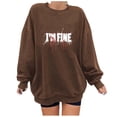 thumbnail image 1 of Heisall Womens Sweatshirts Autumn Winter Halloween Print Drop Shoulder Round Neck Long Sleeve 2025 New Style Fashion Casual Hoodies, 1 of 3