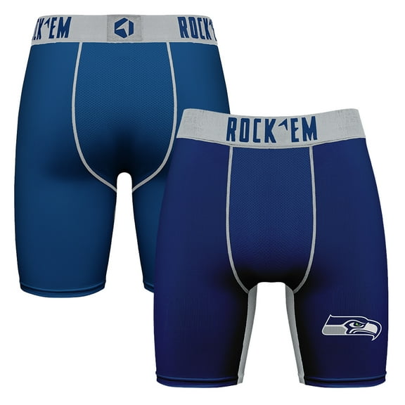 Men's Rock Em Socks College Navy Seattle Seahawks Primary Logo Boxer Briefs