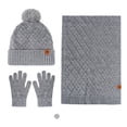 thumbnail image 5 of HNMKIU Winter Knitted Scarf Hat Set Thermal Lined Outdoor Riding Ear Cold Weather Cozy Windproof Unisex Grey - One Size, 5 of 5