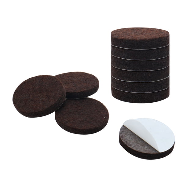 Uxcell 1 1/4" Almohadillas Redondas Autoadhesivas Antideslizantes de Fieltro para Proteger Pisos Marrón Paquete de 10