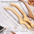 thumbnail image 3 of Uxcell 3 Pcs Stainless Steel Bread Knife Blade, 11" Sourdough Knife for Wooden Bread Slicer Single-Sided Serrated Cutter for Homemade Bagels Baking, 3 of 6