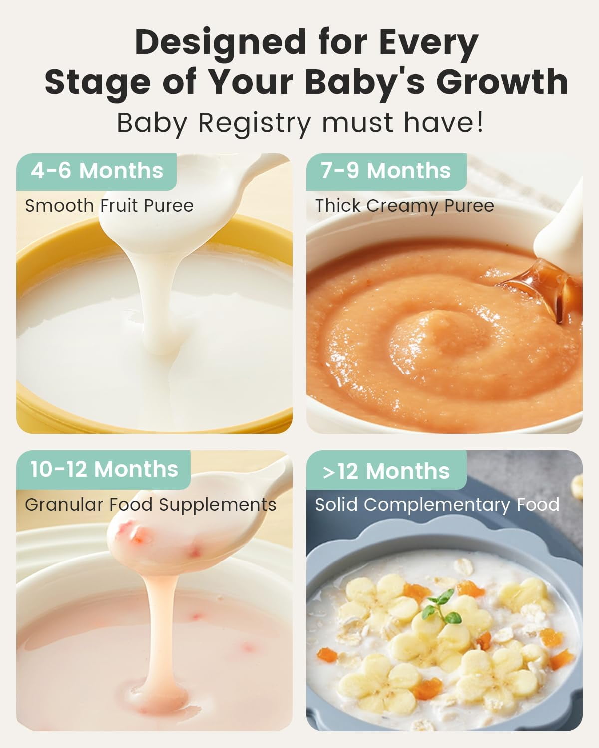 Grownsy Baby Food Maker Multi-Function,Constant Temperature 24h, Auto Cooking & Grinding,White