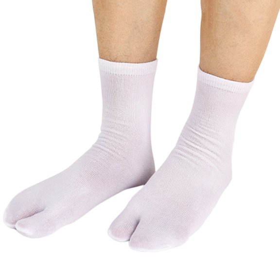AWZXDE Unisex Toe Socks Split Toe Design Solid Comfortable for Casual Spa Hotel Bathroom and Performance Use White,One Size