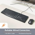 thumbnail image 3 of X9 Performance Ergonomic Computer Keyboard Wired - USB Keyboard for Laptop, Windows PC Desktop, Office Use with 5ft Cable Wire, 104 Quiet Keys, 14 Shortcuts, and Kickstand - Black, 3 of 7