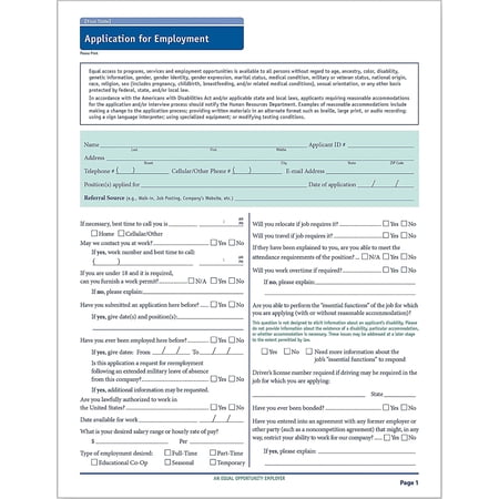 Oklahoma Job Application, Pack of 50 (A2179OK)