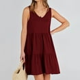 thumbnail image 4 of Summer Dresses for Women Casual Round-Neck Sleeveless High Waist Mini Sundresses, 4 of 9