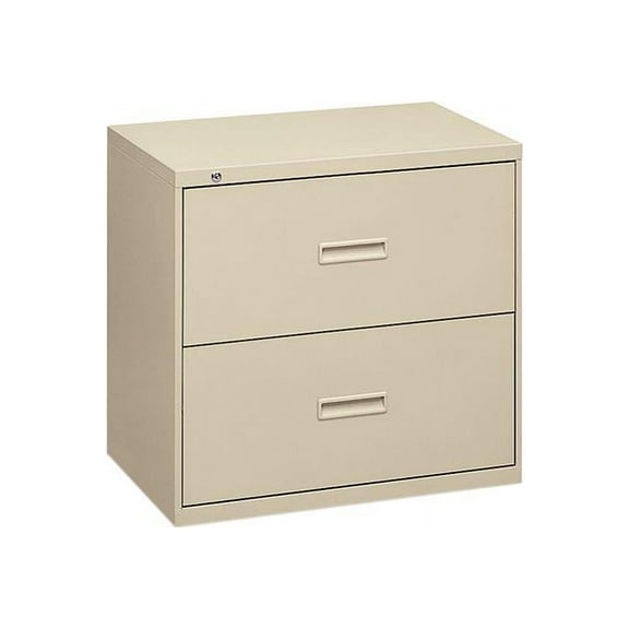 Basyx 2 Drawers Lateral Lockable Filing Cabinet, Putty