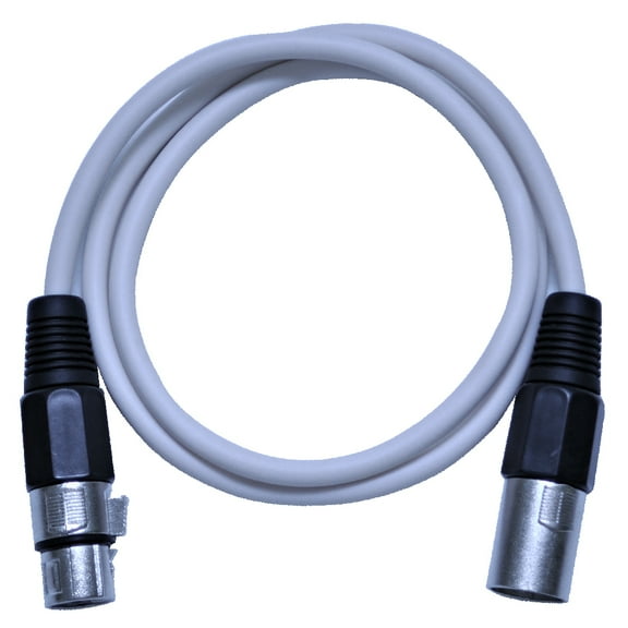 Seismic Audio 3 Foot White XLR to XLR Patch Cable - 3' XLR Patch Cord White - SAXLX-3White