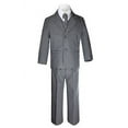 thumbnail image 3 of 7pc BoysTeens Kids Formal Wedding Tuxedo Dark Gray Suits Vest Bow Tie Sets 8-20, 3 of 5