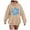 Khaki, variant on Towmus Women's Graphic Hoodies Casual Sweatshirts Letter Flower Print Hooded Plus Size Pullover Tops Cute Fall Clothes