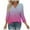 Womens Pullover Dark Blue, variant on Womens Fall Clothes, 3/4 Sleeve Shirts for Women Fashion Loose Fit Ombre Tie Dye V Neck T-Shirts