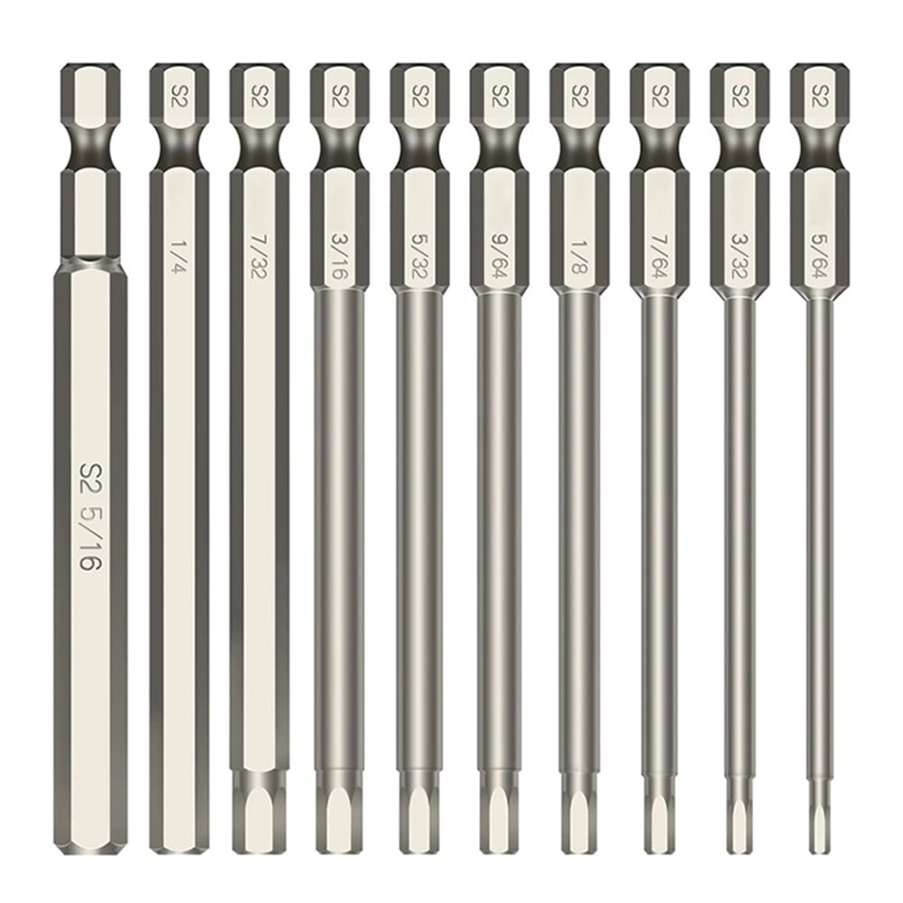 GLFSIL 7x Drill Bit Set Hex Head Wrench Screwdriver Socket 1/4\"Shank