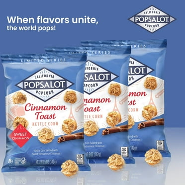 POPSALOT POPCORN CINNAMON TOAST 5oz - PACK OF 3