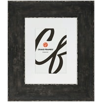 Craig Frames Starlight, 22x28 Picture Frame Matted for an 18x24 Photo, Noir Black