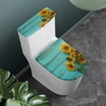 thumbnail image 2 of FORUDESIGNS Sunflower Wood Pattern 2 Pack Toilet Lid Cover with Toilet Tank Lid Cover, Adjustable Toilet Seat Covers Fits Most 15-21" Round Oblong and Elongated Toilet Seat,Easy to Clean, 2 of 8