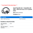 thumbnail image 2 of Spark Plug Wire Set - Compatible with 2000 - 2004 Ford Focus 2.0L 4-Cylinder SOHC 2001 2002 2003, 2 of 2