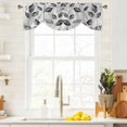 thumbnail image 4 of Tie Up Valances for Windows, Grey Black Leaves Adjustable Valance Curtains Window Treatment for Living Room/Bedroom, Spring Retro Botanical Branches Rod Pocket Kitchen Curtains & Drapes 42x18 Inch, 4 of 9