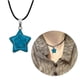 thumbnail image 2 of Collar de piedra natural con forma de estrella para mujer, cadena de clavícula de cuerda de cuero con temperamento femenino, color ámbar, código de producto 57882 Punto negro, 2 of 5