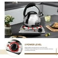 thumbnail image 3 of LIVINGbasics Countertop Hot Plates Single Burner, 1000W Electric Stove with 5 Level Temperature Control, Silver, 3 of 7