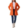 thumbnail image 3 of INSPIRE CHIC Women's Coat Mid Length Stand Collar Single Breasted Winter Outerwear Overcoat L Light Orange, 3 of 7